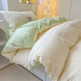 Japan Style Bedding Set Plaid Duvet Cover Set With Sheet Bedroom Decor Skin Friendly King Single Double Bedding Set Home Textile