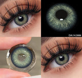 2pcs Colored Contact Lenses for Eyes Natural Blue Contact Lenses Eye Makeup Contact Yearly Gray Beauty Pupil Women Lens