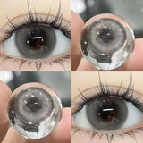 1Pair Soft Contact Lenses Grey Lenses Blue Eye Diameter 14.5mm  14.2mm 14.0mm Grey Lens Myopia Degree Beautiful Pupil