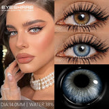 1Pair Colored Contact Lenses for Eyes Blue Lenses Gray Pupils Green Eye Natural Lenses Fashion Beauty Contacts Yearly