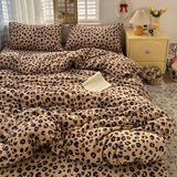 Polka Dot Milk Velvet Duvet Cover Thick Plush Warm Winter Comforter Cover Queen King Size Soft Cozy Quilt Cover and Pillowcases