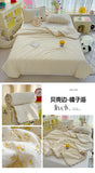 Korean Style Summer Cool Quilt For Girl Skin-friendly Washed Cotton Air Conditioning Quilt Breathable Soft Blanket Home Textiles