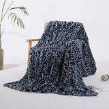 Faux Rabbit Fur Leopard Print Double-layer Coral Rabbit Plush Blanket Bedroom Sofa Soft Breathable Warm Cover Blanket