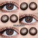 14.5mm Big Diameter Colored Contacts 2pcs Half Yearly Multi-Tone Lenses for Daily Life Makeup Party