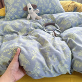 New Floral Double-piece Washed Cotton Quilt Cover  Skin-friendly Breathable Student Dormitory Duvet Covers Without Pillowcases