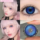 Blue World 1 Pair New Product Color Contact Lenses Degrees Fashion Comfort Soft Nature Blue Grey Lenses