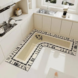 Light Luxury Simple Decorate Kitchen Carpet L-shaped Soft Mat Non-slip Oil-proof Waterproof PVC Easy To Clean Rug Ковер Tapis