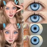 1 Pair Fashion Pink Cosplay Anime Lenses Color Contact Lenses for Eyes with Diopter Myopia Big Eyes High Quality Lenses