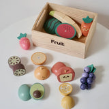 Nordic children's simulation food solid wood toys kitchen utensils magnets fruits and vegetables and joyful toys