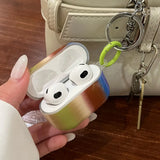 Colorful stripe shell headset protection cover for apple airpods 3 2 1 4 pro 2nd wireless bluetooth earphone charging box cover