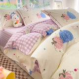 New Cotton Single Duvet Cover Printed Garden Quilt Cover Skin Friendly Breathable Bedding 150x200 180x220 220x240 200x230
