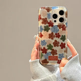 Vortex Shell IND Green Blue And Red Flowers Designed Phone Case For iPhone 17 16 15 14 Pro Max 13 12 11 XS XR 7 8 Plus 16e Cover