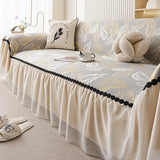 Summer Silky Sofa Towel with Skirt Edge Nordic Cool Non-Slip Seat Cushion for Living Room Comfort All Inclusive Home Textiles