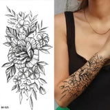 Rose Flower Skin Tattoo Stickers Blossom Flase Tattoos for Body Apart Leg Arms Neck Back Temporary & Removable Flower Tattoos