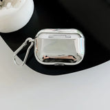 Luxury Silver Plating Love TPU Soft Shell For AirPods 1 2 Pro Case Air pods 3 Bluetooth Earphone Charging Box Cover With Keyring