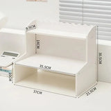 INS Stationery Desk Organizer Stackable Desktop Storage Box Clear Plastic Office Supplies Jewelry Storage Case for Books Sundry