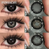 2pcs Black Series Color Contact Lenses Natural Gray Eye Lens Beautiful Pupils Yearly Fashion Brown Softlens Cosmetics