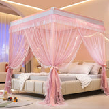 New Palace Princess Mosquito Net with Bracket 3 Doors Lace Canopy Bedroom Decoration