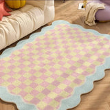 Pink Living Room Carpet Large Irregular Shape Rug Bow Cute Sweet Girl Home Decoration Rugs for Bedroom Soft Fluffy Floor Mat