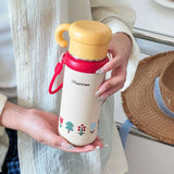 Cute Insulated Stainless Steel Liner Water Bottle, 500ml Drinking Cup & Spout Portable Heat-Resistant Food Grade for Kids