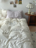 Pure Cotton Fledding Set Four-Piece Queen Size Bed eet Cover Duvet Cover Bedding Protector Single Dormi Bed Linens