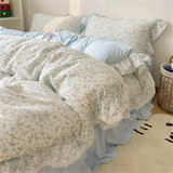 Cream Feng Shui Wash Cotton Lace Bed Set Four Piece Princess Style Retro Quilt Cover Bed Sheet Non All Cotton Bedding