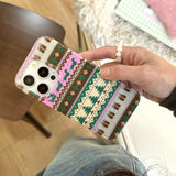 Shiny christmas winter print shell for iphone 15pro 14promax 14 13 15 16 pro max 13promax 16pro cute colorful chain phone case