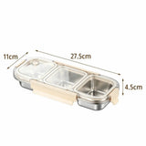 304 Stainless Steel Bento Box Thermal Insulation Portable Divided Lunch Box with Fork Spoon Leak Proof Food Container
