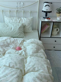 Pure Cotton Fledding Set Four-Piece Queen Size Bed eet Cover Duvet Cover Bedding Protector Single Dormi Bed Linens
