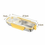 304 Stainless Steel Bento Box Thermal Insulation Portable Divided Lunch Box with Fork Spoon Leak Proof Food Container