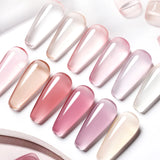 Transparen Gel Nail Polish Pink Jelly Nude Semi Transparent French Nail Camouflage UV Gel Varnish Soak Off Nail Art