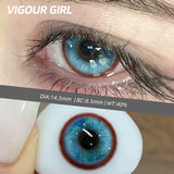 2pcs Half-Year Colored Contacts Big Diameter Glossy Brown Lenses for Halloween Cosplay Role Play High
