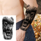 Waterproof Temporary Tattoo Sticker Lion Family Flash Tatto Tiger Wolf Moon Crown Flower Body Art Arm Fake Tatoo Men Women