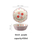 6-inch Flower Shaped Ceramic Salad Bowl Air Fryer Bowl Kitchen Dessert Snack Plate Household Baked Rice And Fruit Bowl