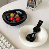 Handmade Ceramic Dessert Bowl Solid Color Yogurt Bowl Household High-value Tableware Fruit Salad Breakfast Oat Yogurt Bowl