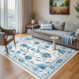 Fresh Elegant Living Rooms Floor Mat Floral Print Home Decoration Rug Non-slip Machine Washable Coffee Table Floor Mats 러그 Ковер