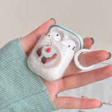 korea cute cake pattern transparent white polka dots earphone case for airpods 1 2 3 4 pro 2 wireless headphone cover