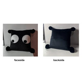 Funny Big Eyes Pillow Case Velvet Cushion Cover with Plush Ball Pillowcase Back Support Home Decorative Living Room Art Decor