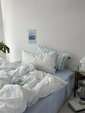 Pure Cotton Fledding Set Dr Pear Simple Elegance Cotton Quilt Cover eet Bed Canopy Four Piece Bedding Set