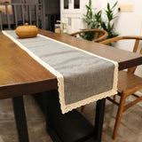 30x250CM Table Runner Burlap Lace Jute TV Cabinet Table Runners Rustic Hessian Imitation Linen Wedding Party Home Decoration