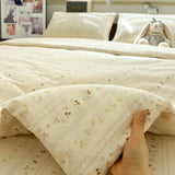 Thiened Pure Cotton Blue Wind Bell Bedding Set Ins Small Flower Tee Piece Bedding Set Quilt Cover Single Bedding Set