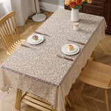 1pc  Elegant Lace Tablecloth with Tassels,Rural Fresh Jacquard Lace Tablecloth  Perfect for Dining & Parties,Family Gatherings