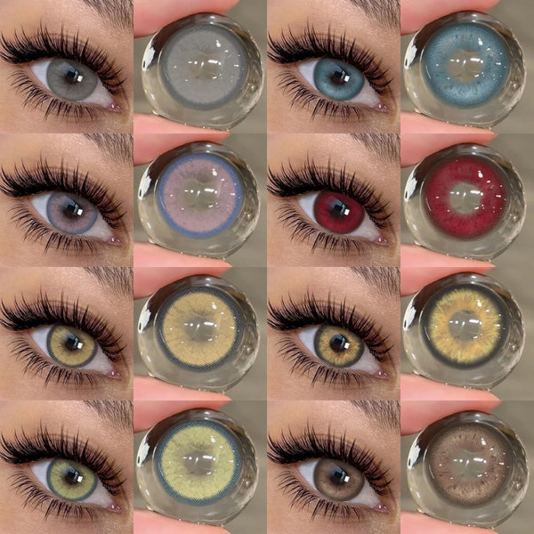 2pcs Natural Colored Contact Lens Gray Pupils Color Lens Blue Beautifu ...