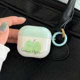 A Green Apple + Ring Case Suitable for Apple for Airpodspro2 Case/For Airpodspro Case/For Airpods4 Case/For Airpods3 Case/For Airpods2 Case/Fashion Women's Headphone Case/Casual Headphone Case/