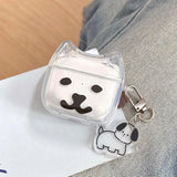 Lnteresting Transparent Line Dog Pattern Hard Silicone Headphone Protection Case for AirPods 1 2 3 4 Pro 2 Shell Cute Cat Cover