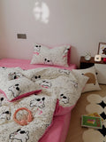 Ultra-Soft Warm Milk Velvet Bedding Set Cartoon Winter Faionable Tee-Piece Bedding Set Fine Texture Durable Active Printing