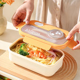 Kids Lunch Box for School, Larger Capacity Bento Box with Tableware, Plastic Snack Box, Microwavable Food Container