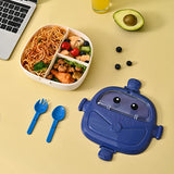 Cartoon Kids Lunch Box,Outdoor Picnic Bento Box,Portable Compartment Snack Box with Tableware, Microwaveable Food Container