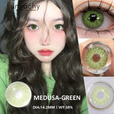 1pair Colorful Contact Lenses Brown Lenses Fashion Makeup Pupil Eyes Lens Cosplay Cosmetic Lens Yearly Use Eye Contact