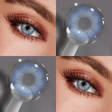 Blue Color Contact Lenses 14.2mm Small Pupil Yearly Disposable Eye Enlargement Lenses for Party Eyes Makeup